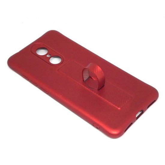 Capa Silicone Gel Com Anel De Dedo Motomo Xiaomi Redmi 5 Vermelho